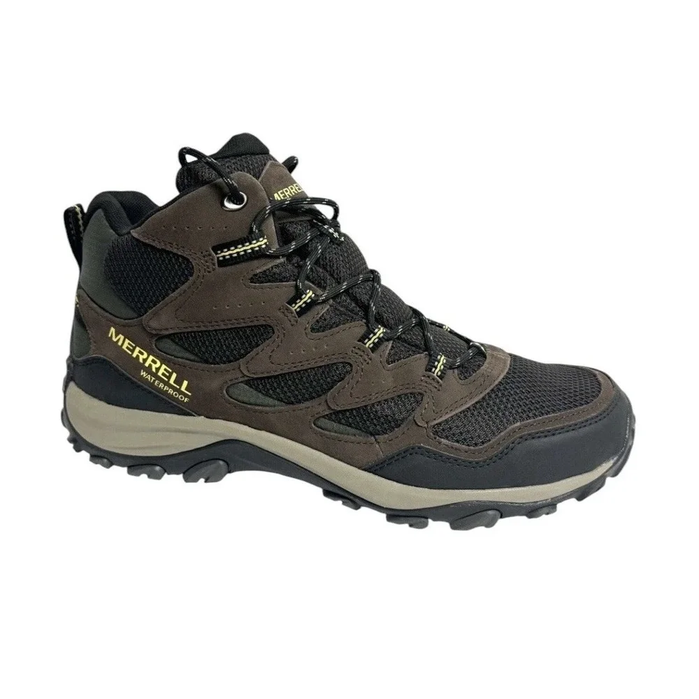 New MERRELL Sz 11.5 Men's West Rim Sport Thermo Mid WP Hiking Boots Shoes Brown